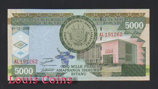 B741-BURUNDI--2008浦隆地紙幣5.000 Francs(B)