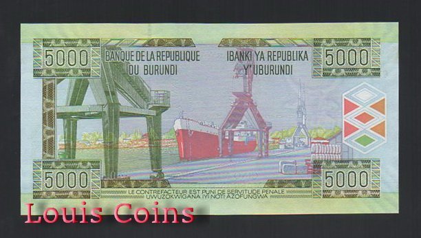 B741-BURUNDI--2008浦隆地紙幣5.000 Francs(B)