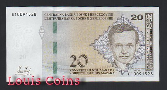 744-1 B744-BOSNIA & HERZEGOVIN--2012波士尼亞(黑山)紙幣(739)