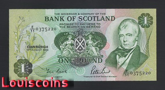 749-1 B749-SCOTLAND-1970-1988蘇格蘭紙幣,1 Pounds(B))