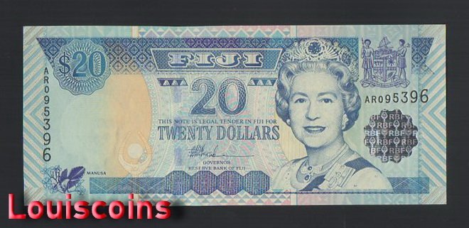 B751-FIJI-ND (2002)斐濟紙幣,20 Dollars(B)