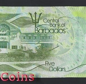 758-2 B758-BARBADOS--2013巴貝多紙幣5 Dollars(696)