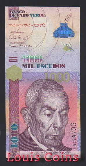 B764-CAPE VERDE--2007維德角紙幣1.000 Escudos(979)