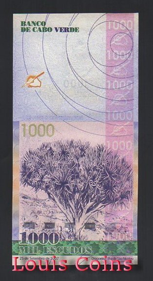 B764-CAPE VERDE--2007維德角紙幣1.000 Escudos(979)