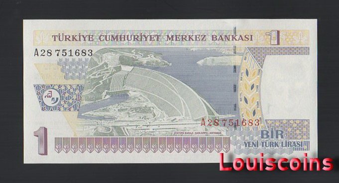 B766-TURKEY-2005土耳其鈔票-1 Yeni Türk Lirası（901）