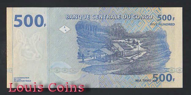 B768-CONGO Democratic Repub--2002剛果紙幣500 Francs（O）