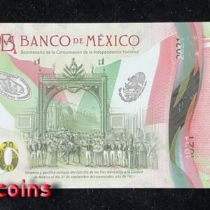 B775-MEXICO-2021墨西哥塑膠紀念鈔票-20 Pesos(105)