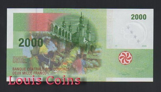776-1 B776-COMOROS--2005葛摩紙幣2.000 Francs(107)