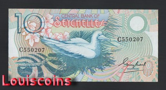 B783-SEYCHELLES-ND (1983)塞席爾紙幣,10 Rupees(B)