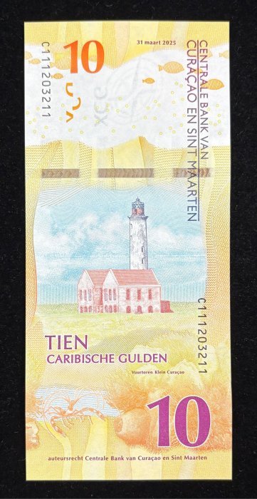 B790-CURAÇAO & SINT MAARTEN-2025庫拉索& 聖馬丁紙幣10 Caribische Gulden(129)