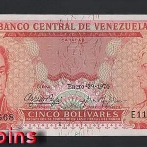 B794-VENEZUELA-1968-74委內瑞拉紙幣,5 Bolívares（181）
