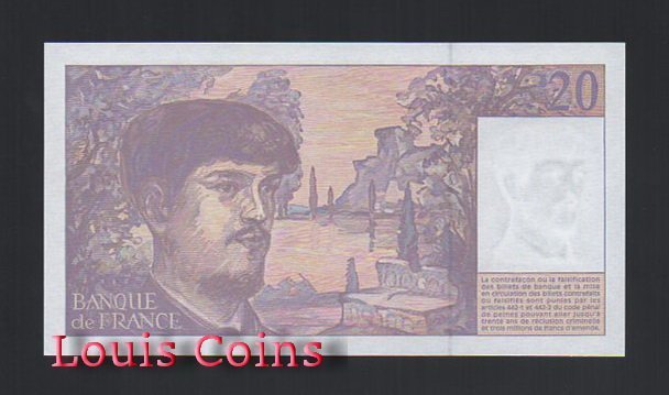 795-2 B795-FRANCE-1997法國紙幣 20 Francs(898)