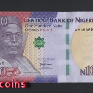 796-1 B796-NIGERIA-2014 & 2019奈及利亞(尼日利亞)紙幣,100 Naira(548)