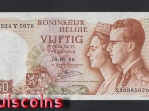 799-1 B799-BELGIUM-1966比利時紙幣,50 Francs(B)