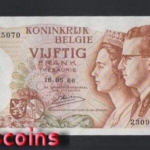 799-1 B799-BELGIUM-1966比利時紙幣,50 Francs(B)