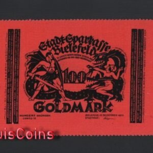 800-1 B800-GERMANY-1923德國緊急貨幣絨布鈔票100 GOLD MARK(O)
