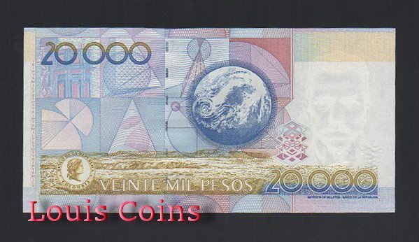B802-COLOMBIA-2010哥倫比亞紙幣 20.000 Pesos(109)