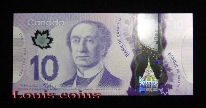 B805-CANADA-2013加拿大塑膠鈔票-10 Dollars(958)