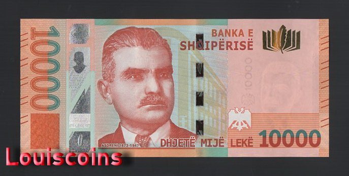 B808-ALBANIA-2019(2021)阿爾巴尼亞鈔票.10000 Leke(BO)