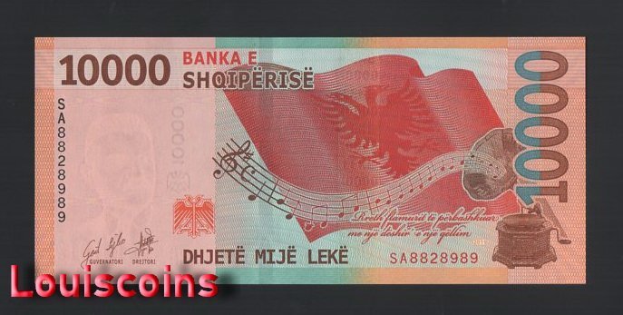B808-ALBANIA-2019(2021)阿爾巴尼亞鈔票.10000 Leke(BO)