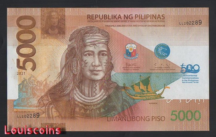 810-1 B810-PHILIPPINES-2021菲律賓紀念紙幣-5000 Piso含冊(T)