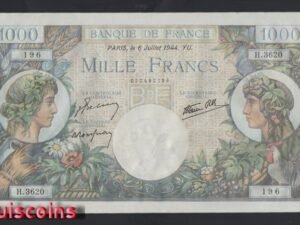 811-1 B811-FRANCE-1940-1944法國紙幣,1000 Francs(O)