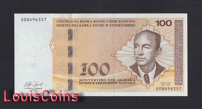 815-1 B815-BOSNIA & HERZEGOVINA-2012-2019波士尼亞(黑山)紙幣(B)