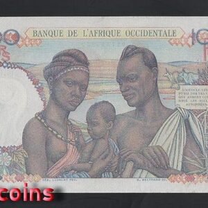 827-3 B827-FRENCH WEST AFRICA-1945法屬西非紙幣-100 Francs(PMG58)(O)