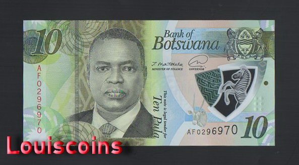 B828-BOTSWANA-2020波札那塑膠紙幣,10 Pula(76)