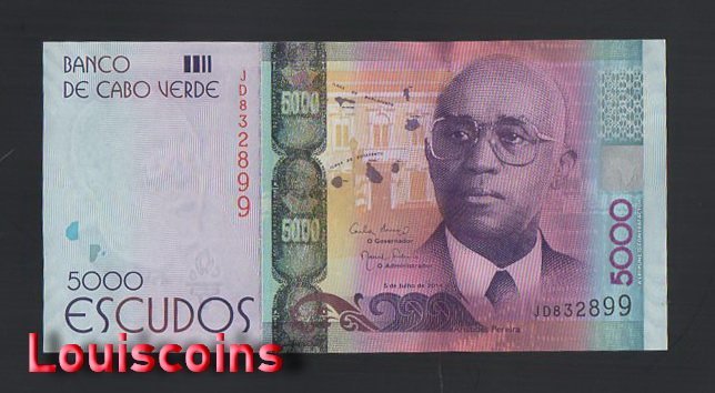 B829-CAPE VERDE-2014佛得角(維德角)紙幣,5.000 Escudos(B)