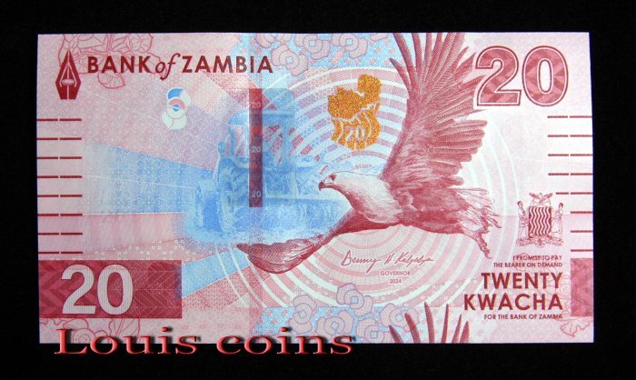 B831-ZAMBIA--2024尚比亞紙幣 20 Kwacha（864）