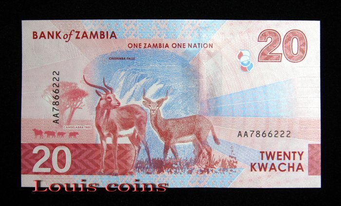 B831-ZAMBIA--2024尚比亞紙幣 20 Kwacha（864）