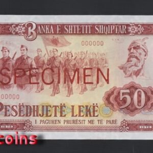 836-1 B836-ALBANIA-1976阿爾巴尼亞鈔票.50 Lekл 樣鈔(O)