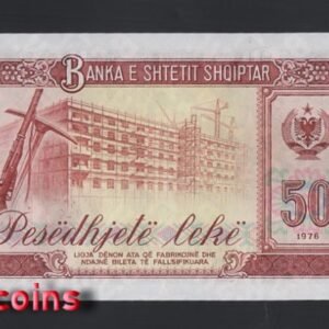 836-2 B836-ALBANIA-1976阿爾巴尼亞鈔票.50 Lekл 樣鈔(O)