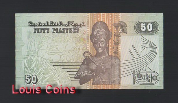 844-2 B844-EGYPT-2001-2006埃及紙幣,50 Piastres(B)