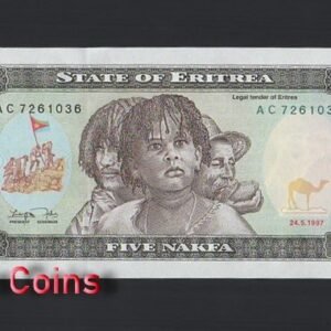 B847-ERITREA-1997厄利垂亞紙幣,5 Nakfa（245）