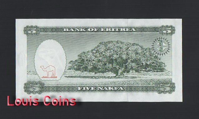 B847-ERITREA-1997厄利垂亞紙幣,5 Nakfa（245）