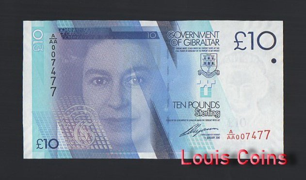 B858-GIBRALTAR-2010直布羅陀紙幣,10 Pounds Sterling（BO）