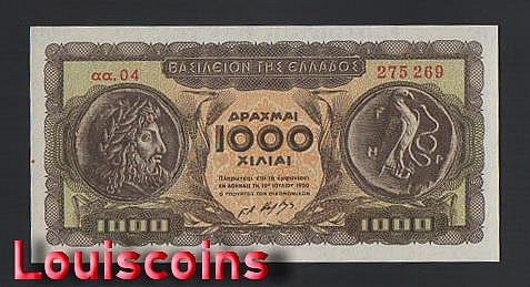 B860-GREECE-1950-53希臘紙幣-1.000 Drachmai(BO)