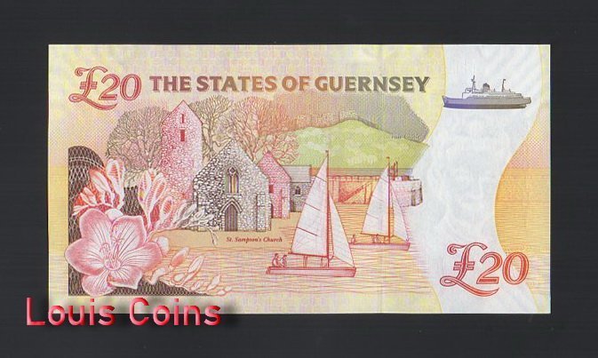 863-2 B863-GUERNSEY-1996根西島紙幣,20 Pound(B)