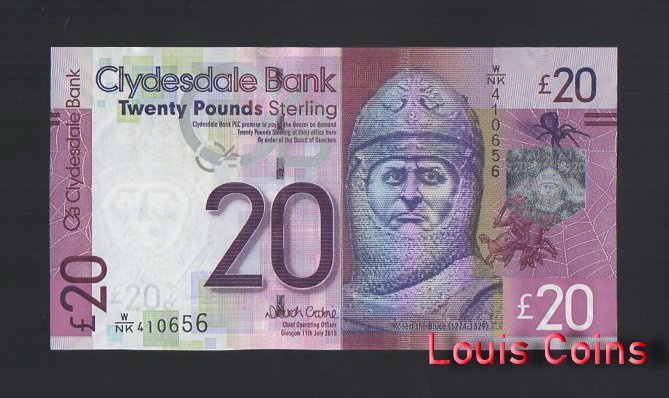 868-1 B868-SCOTLAND-2009-2015蘇格蘭紙幣,20 Pound(B)