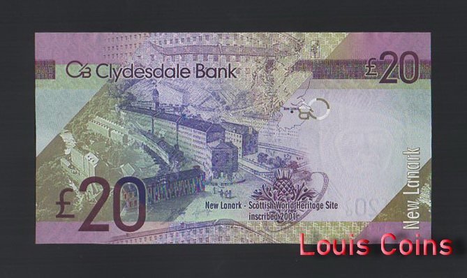 868-2 B868-SCOTLAND-2009-2015蘇格蘭紙幣,20 Pound(B)