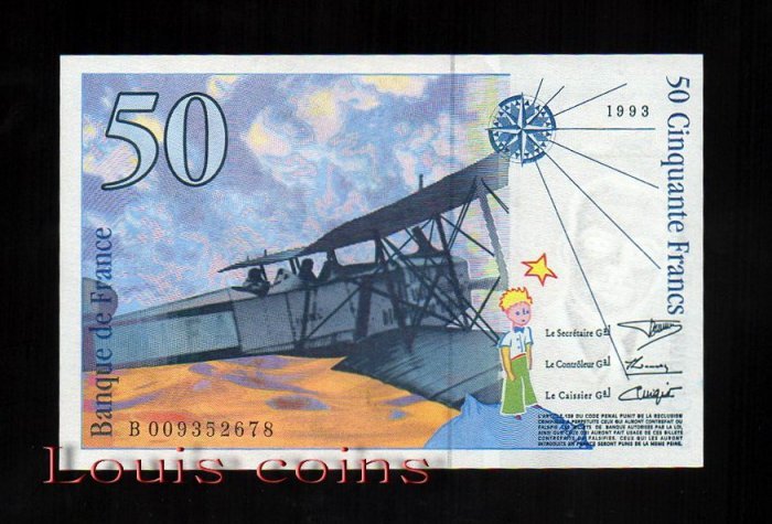 883-2 B883-FRANCE-1994-99法國紙鈔.50 francs法國小王子(310)
