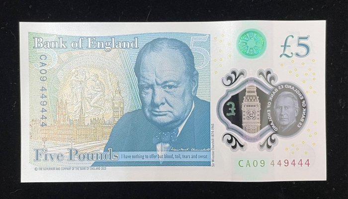 885-2 B885-GREAT BRITAIN-2024英國塑膠鈔票-5 Pounds(953)