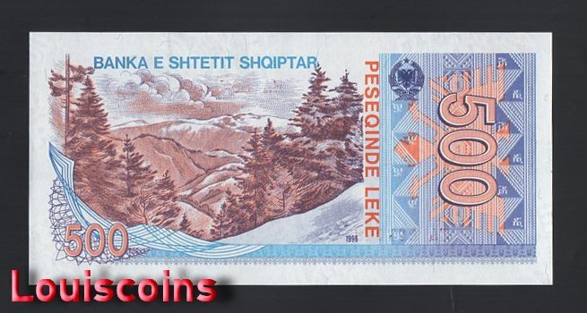 B886-ALBANIA-1996阿爾巴尼亞鈔票-500 Leke(BO)