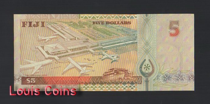 B887-FIJI-ND (2002)斐濟紙幣-5 Dollars(O)