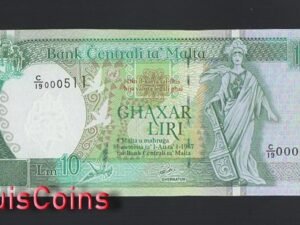 888-1 B888-MALTA-L.1967 (1994)馬爾他紙幣,10 Liri(B)