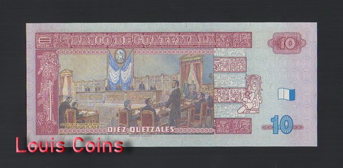 B890-GUATEMALA-2008瓜地馬拉鈔票-10 Quetzales(785)
