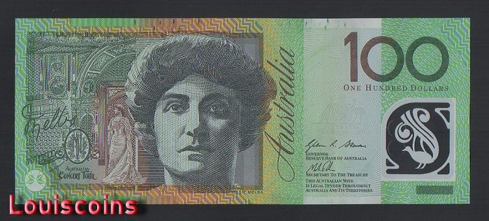 B899-Australia-2008-17澳洲塑膠鈔票-100 Dollars(B)