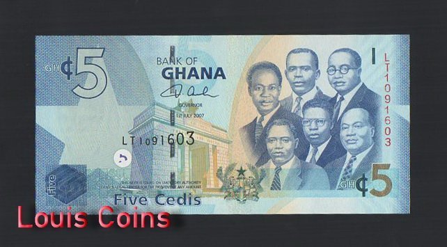 B903-GHANA-2007-2017迦納鈔票-5 Cedis(BO)